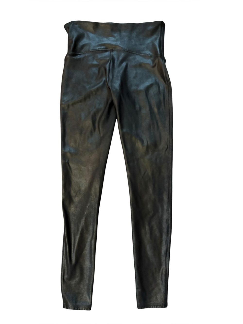 SPANX Faux Leather Black Leggings High Waisted Size XL